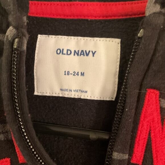 Old Navy Toddler Boys Black & Gray Dinosaur Hoodie Sweatshirt 18-24M - Picture 2 of 5